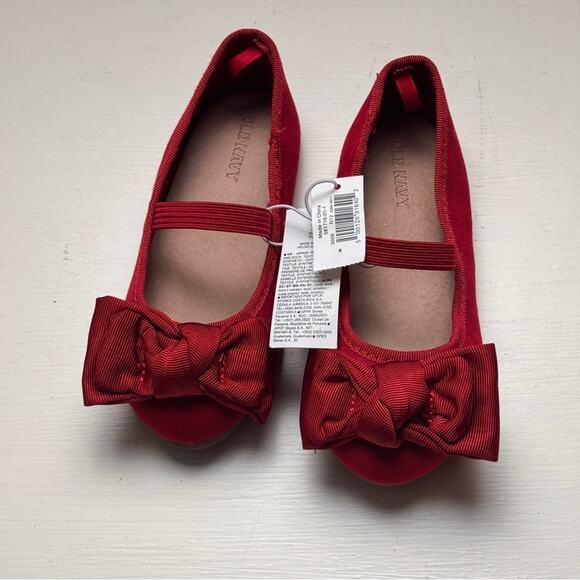 Old Navy Kids Red Bow Ballet  Mary Jane Style Flats Sz 8  NWT - Picture 8 of 8